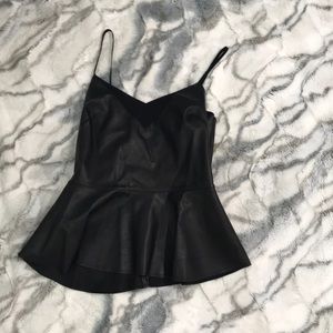 Leather peplum top